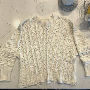 Maurices white crocheted sweater (chevron dolman sweater)